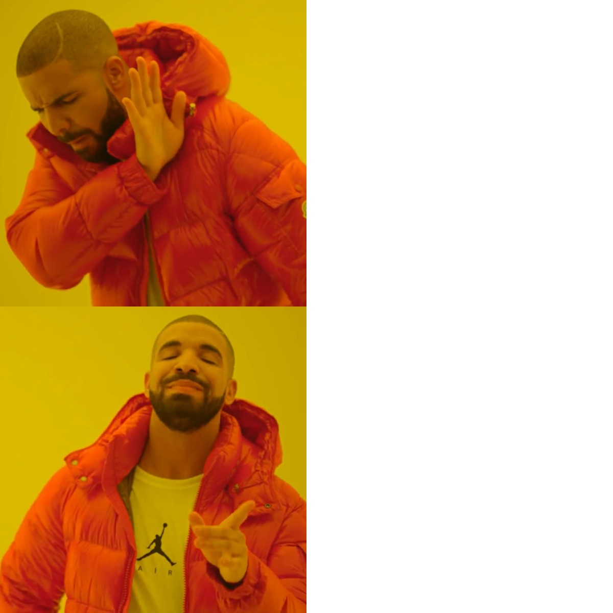 Drake Hotline Bling meme about Cabau Lifestyle