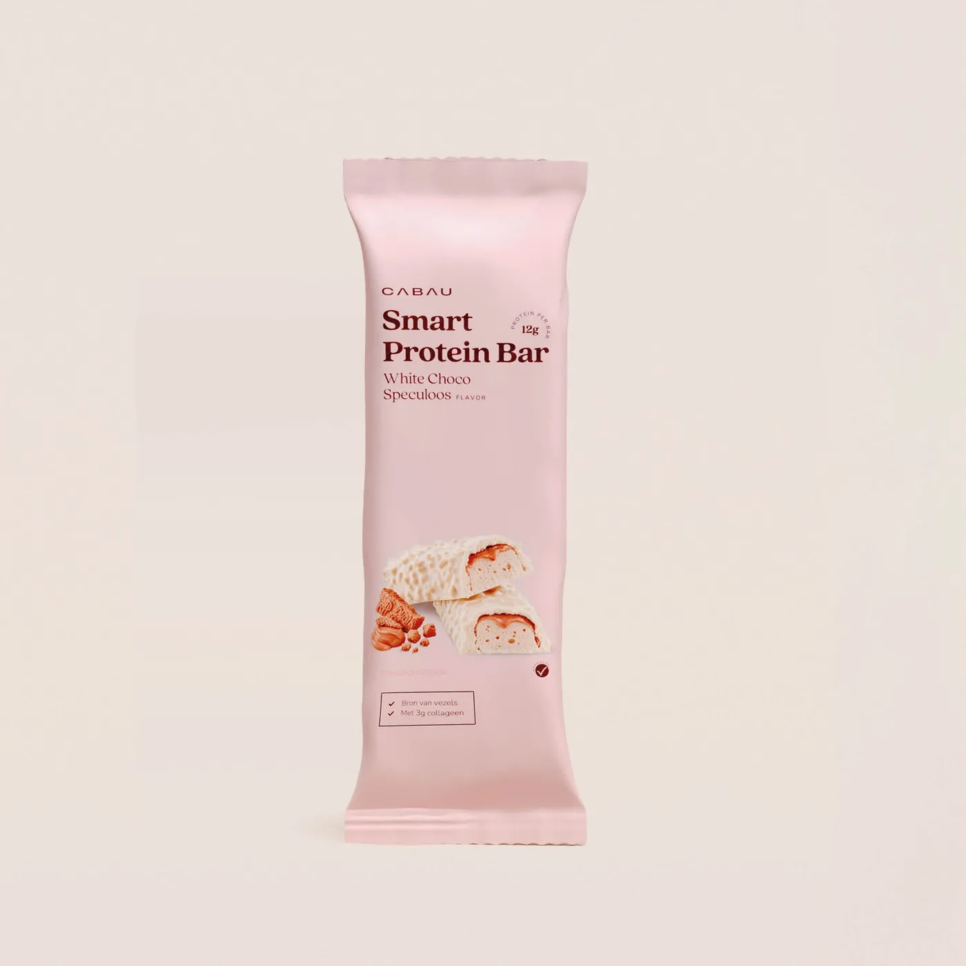 A Cabau Smart Protein Bar standing upright