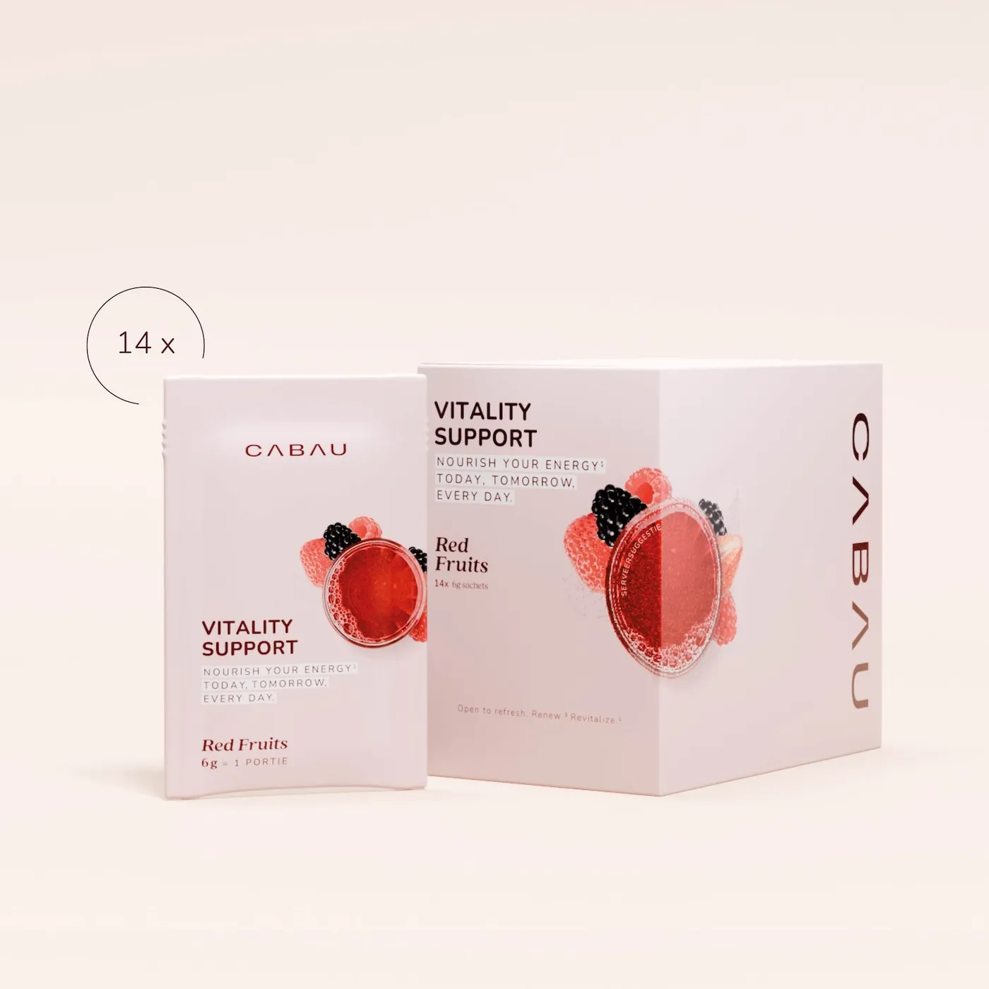 Cabau Vitality Support box with red fruits